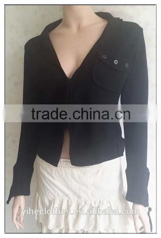 Women zipper knitting sweater coat,simple design ladies cardigan sweater
