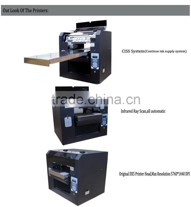 A3 size 8 color printer can directly print on t-shirt, no need pre-treatment printing machine