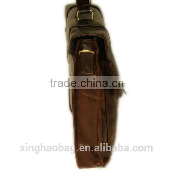2014 branded men's briefcase brown leather briefcase bag