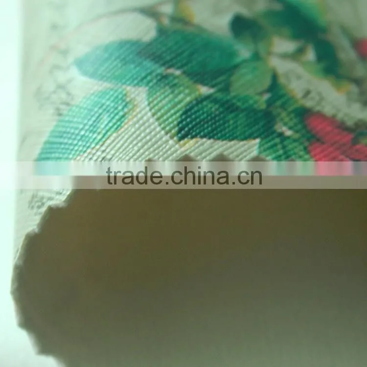Peacock printed pattern cross embossing pvc artificial leather for bags notebook covers Guangzhou leather manufacturer