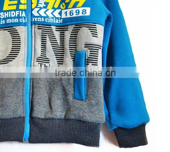Kids zip hooded winter outwear sweatshirt