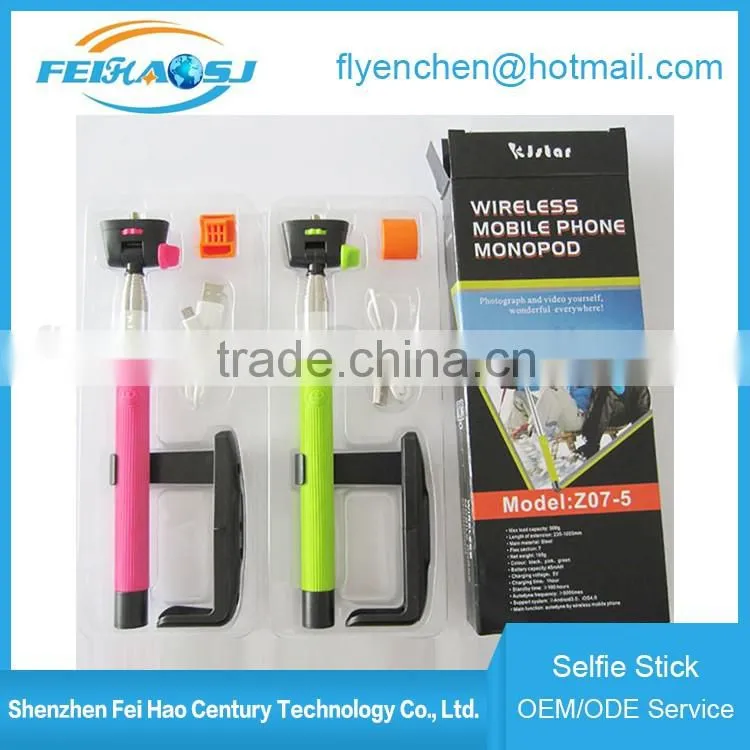 2016 wholesale monopod selfie mobile phone monopod wireless bluetooth selfie stick for phone