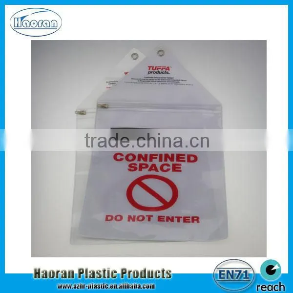 Hot sale plastic vinyl permit holder with zipper factory supply