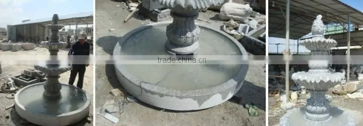granite tiered lion head garden water fountain
