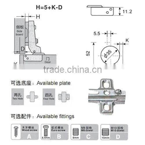 Slide-on hinges