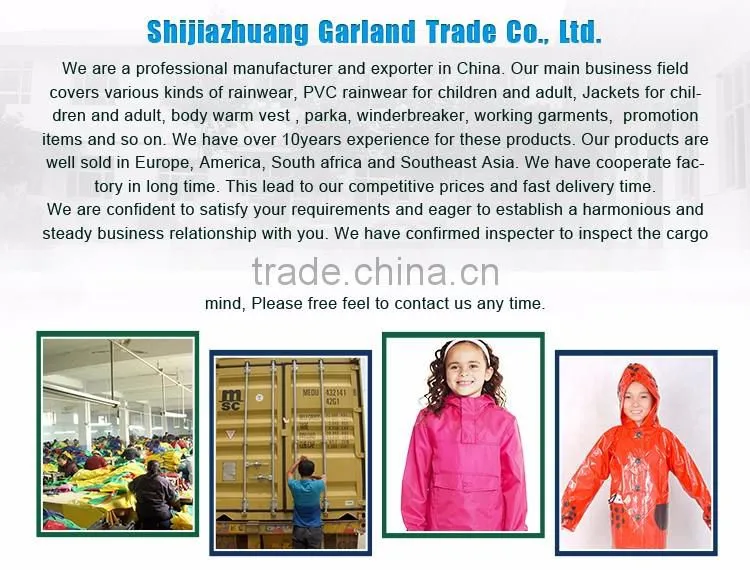 pvc polyester adult raincoat