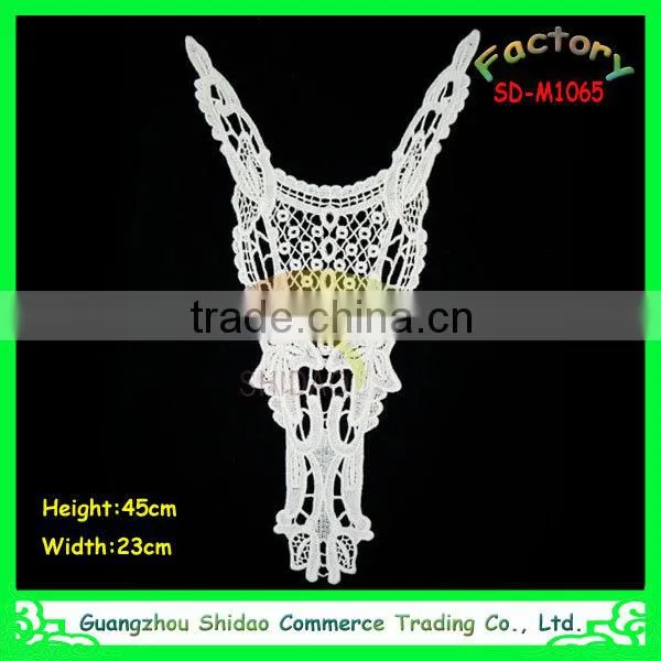 Wholesale custom handmade fabric embroidered chiffon flower lace collar for ladies garment decoration