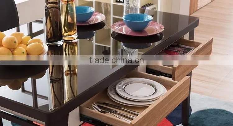 Contemporary Furniture Luxury Marble Table Top Wooden Dining Table