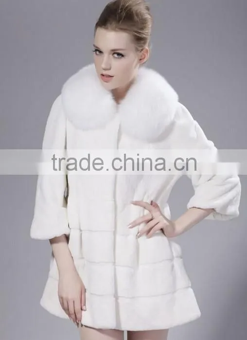 rex14028 New Design real rex rabbit Fur Coat