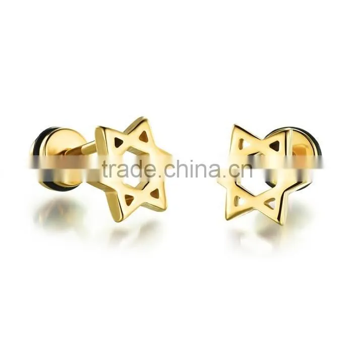 star shape stud wholesale factory stainless steel earring man