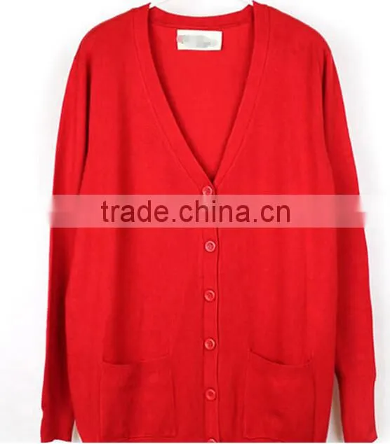 New Womens Cardigan V Neck Loose Long Sleeve knit sweater coat long