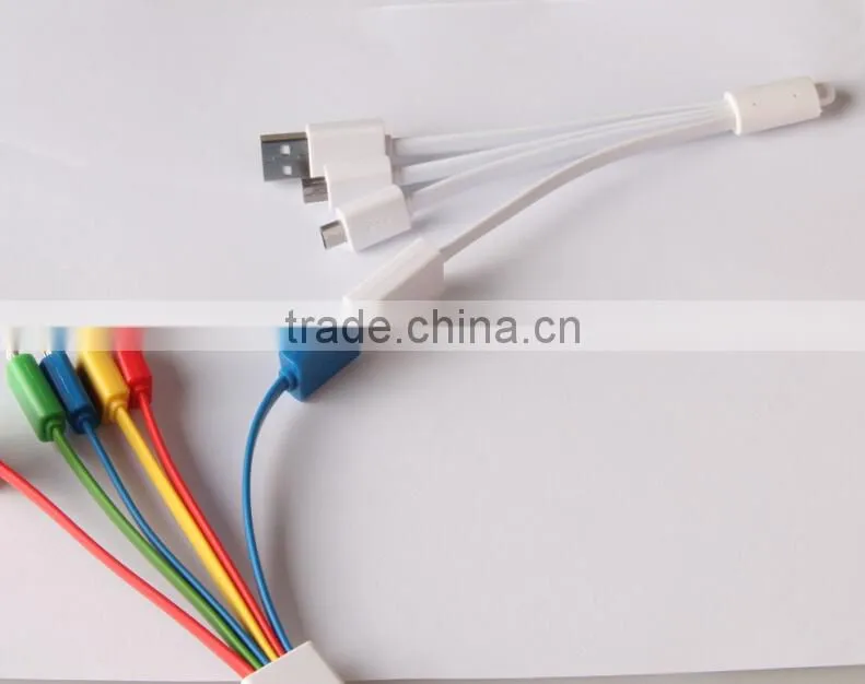 3 in 1 cable and 5 in 1 cable different color choice PVC cable with sample shape and logo