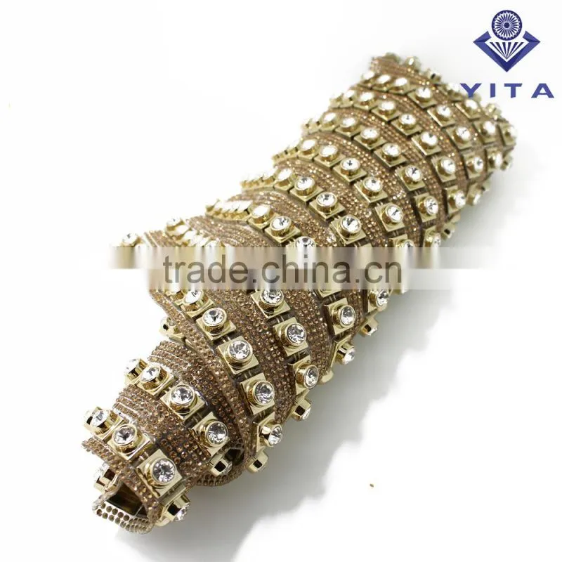 glue back crystal hot fix rhinestone mesh sheet trimming for shoe and cloth