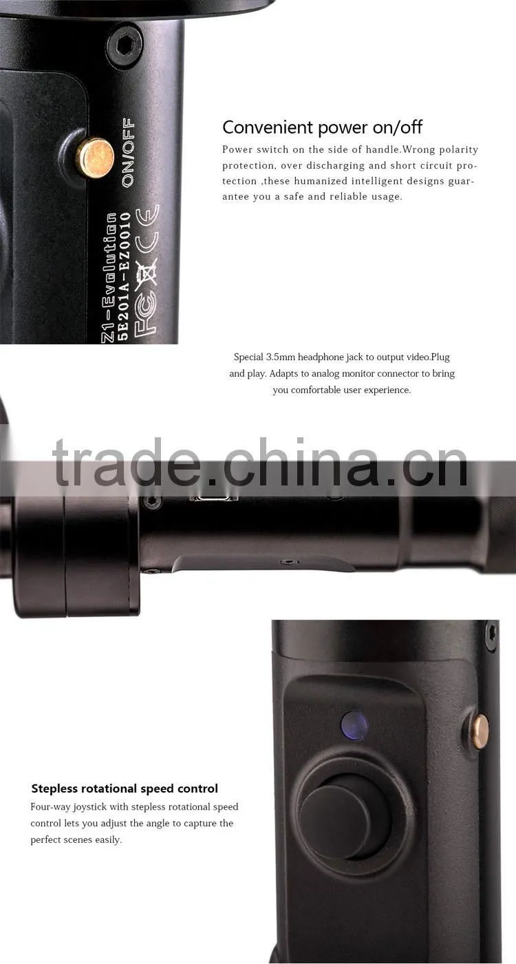 Three modes handheld gimbal stabilizer for go pro.
