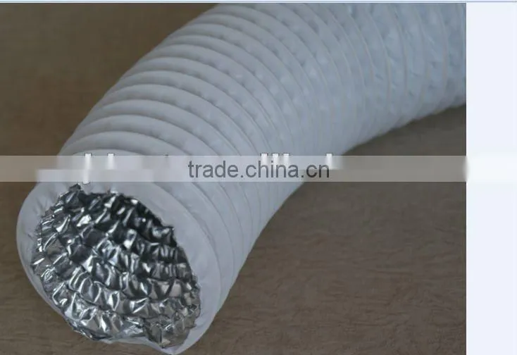 Aluminum Foil Coated white PVC Flexible Duct/Combined white PVC Duct manufacturer