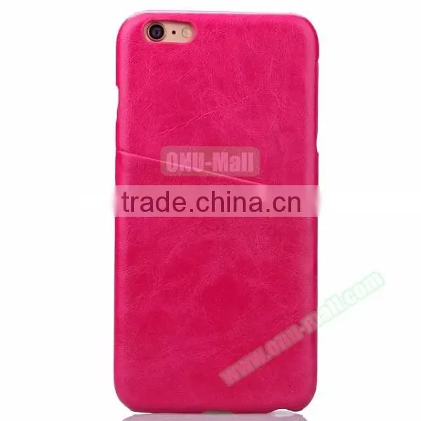 2016 Hot Selling Leather Coated Hard Case for iPhone 6s, Cover for iPhone 6 with Back Card Slot
