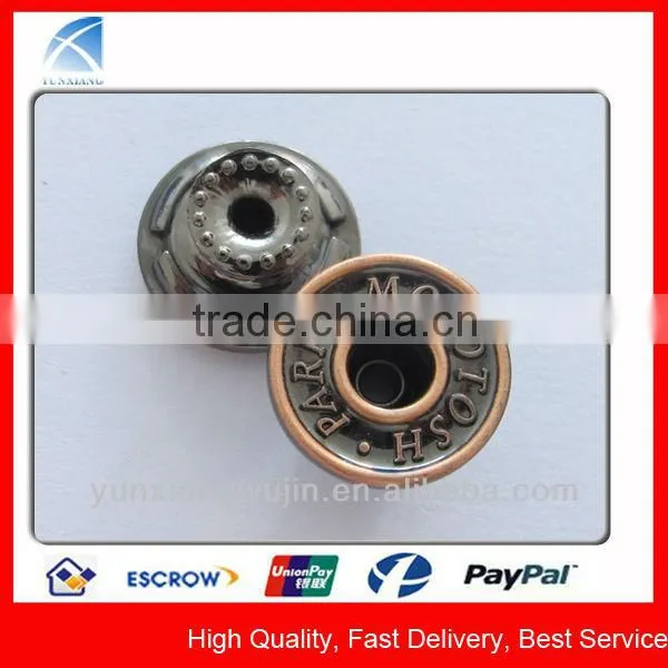 YX1432 Custom Hollow Metal Jeans Button Brand