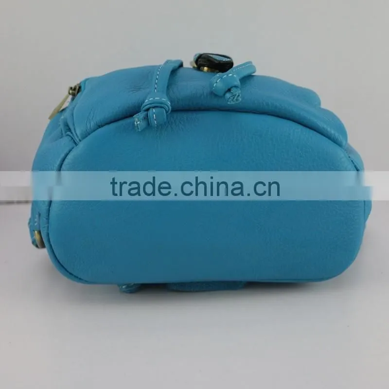 2016 soft fabric backpack fashion blue backpack girl 's school bag