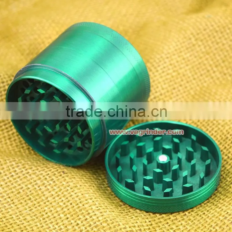 Premium Herb Grinder - 4 Piece With Pollen Catcher - Travel Bag & Cleaning Brush - Tobacco Grinder - Spice Grinder (Gunmetal)