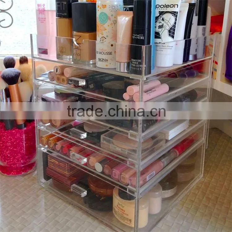 Good quality cosmetic storage cabinet wholesale acrylic makeup organizer with drawers