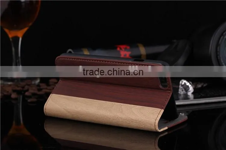 for iphone6 cover wood pattern leather case for iphone 6