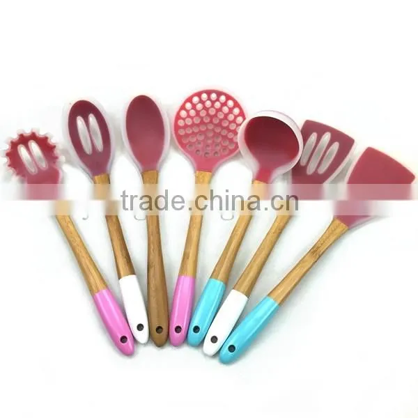 Bamboo colorful personalized cute kitchen utensils