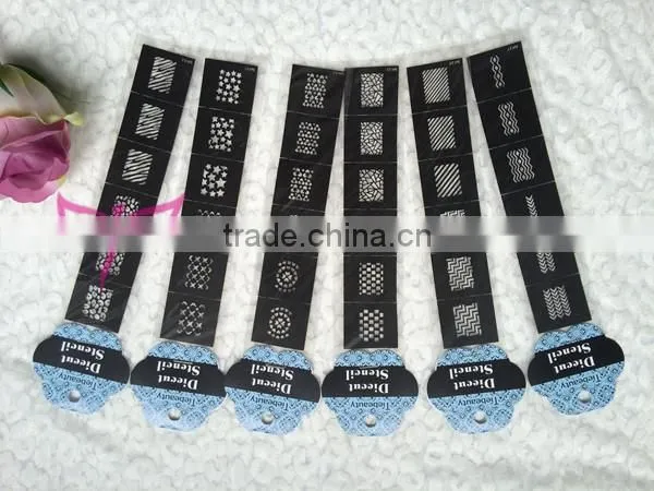 Arrows in mess nail art template cartoon hollow out nail art sticker nail art stencil factory
