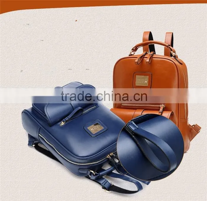2016 Thread Girls High School bag for PU Leather Travel Backpack bag