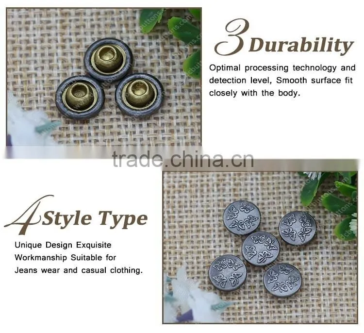 2016 brass metal custom jean rivet decorate garment accoessory