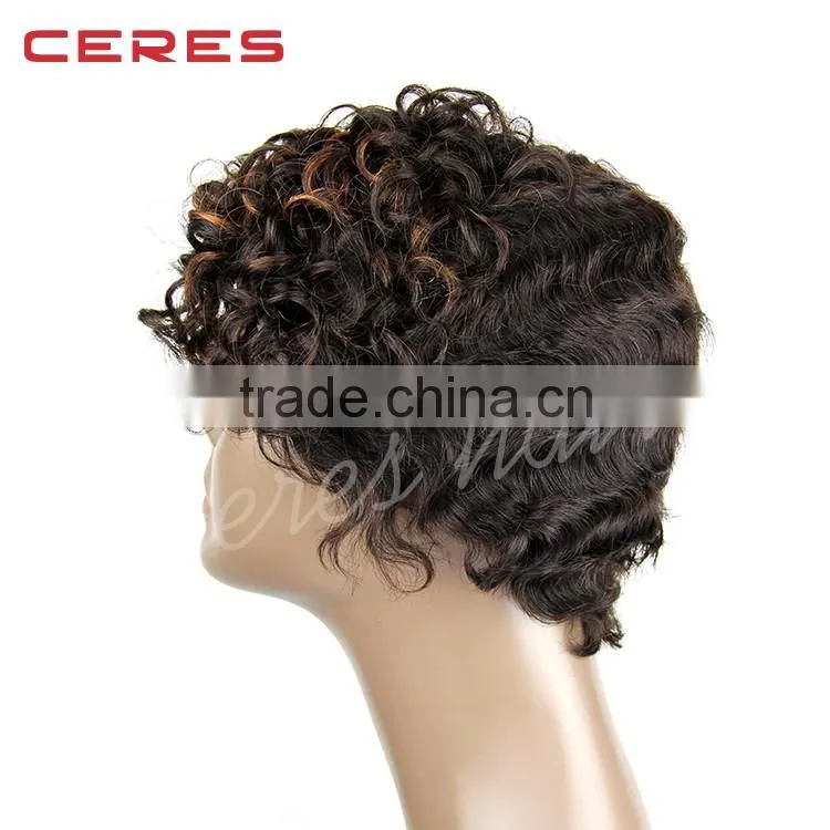 short wigs for black woman 100% human hair lace front wig