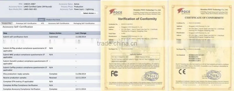 MFi certified micro usb female to 8 pin sync adaptor