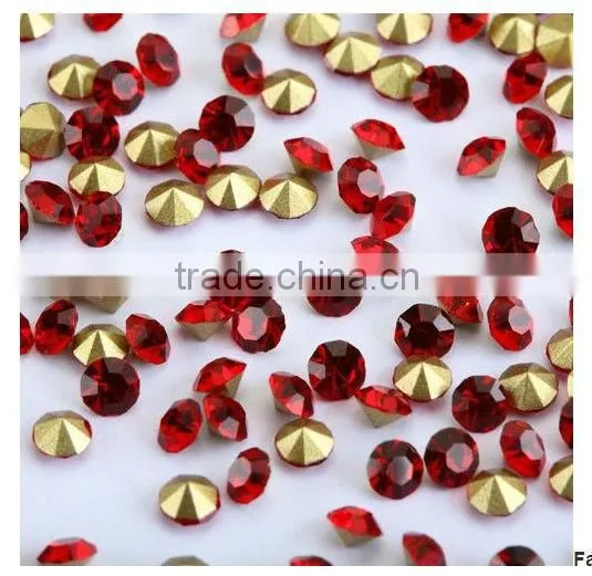 High quality Siam color glass chaton stone