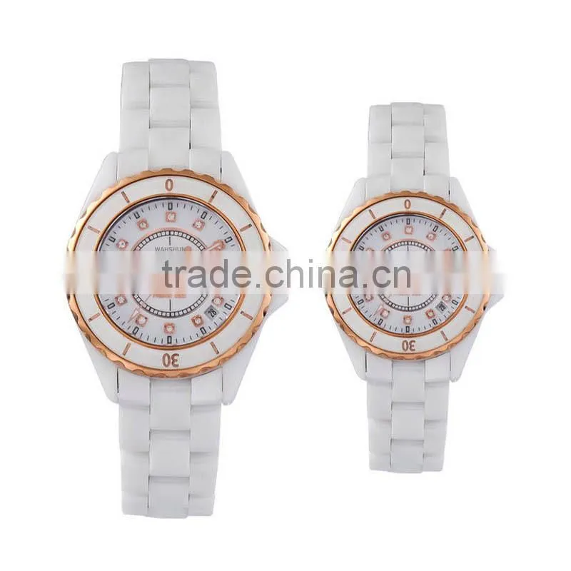 Luxury white ceramic watches with ceramic watch band