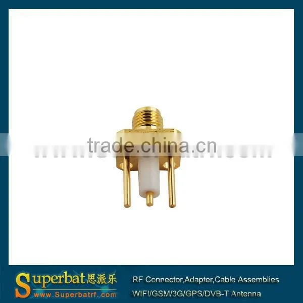 sma female rf connector adapter SMA 4 hole panel mount jack with long dielectric and solder post sma female panel mount