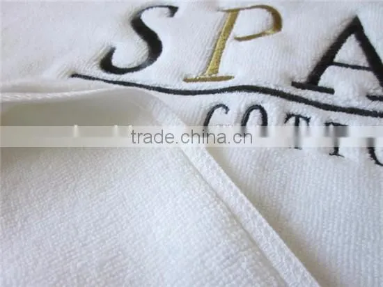 Custom Embroidery Logo White Floor Towel Cotton Wholesale Hotel Bath Mat