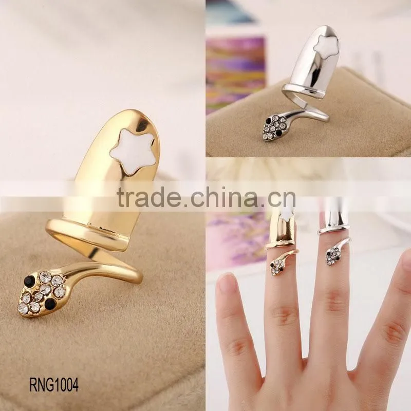 2016 Fshion hollow double cross diamond gold and silver unique friendship rings
