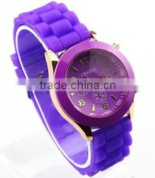 2014 popular silicone band plastic case automatic watches