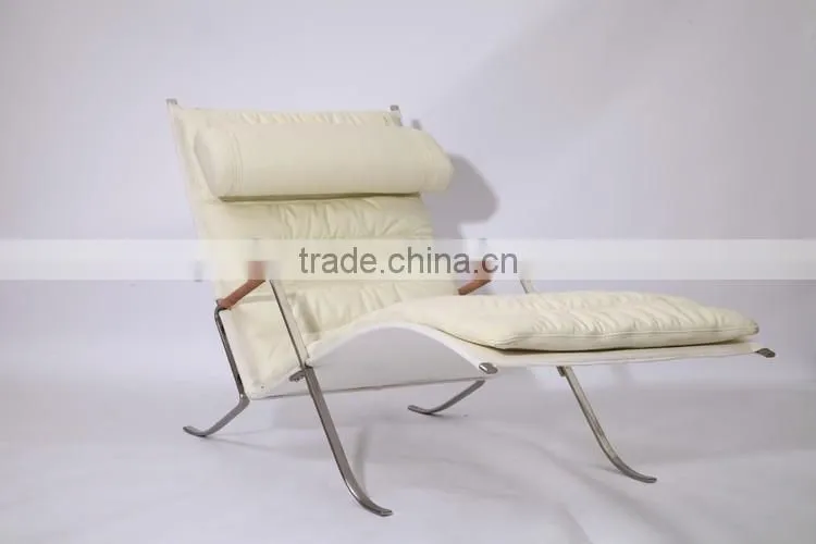 Wholesale floor lounge chair FK87 lounge chair grasshopper white leather
