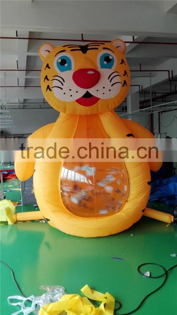 inflatable tiger cash machine / cartoon tiger shaped protable inflatable money machine