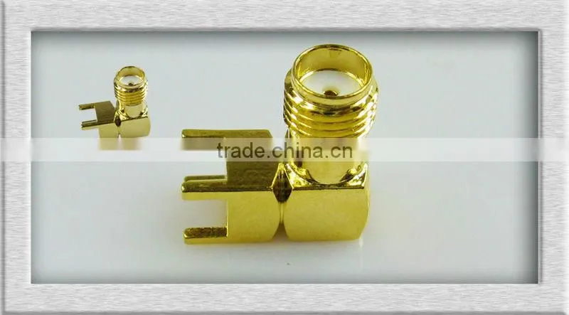 50ohm SMA female right angle connector for PCB mounting