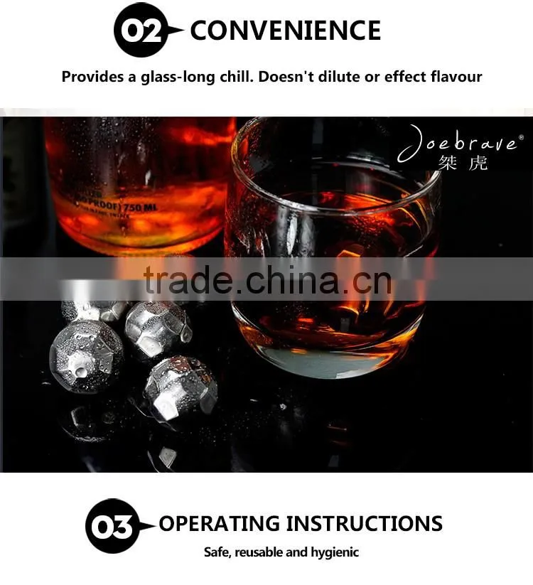 Stainless Steel Chilling Reusable Diamond Shape Ice Cube for Whiskey,Red Wine,Beverage