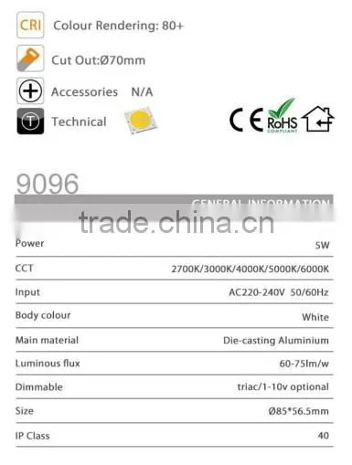 ON9096 Best selling products 5w cob led mini spot light,led celling lamp