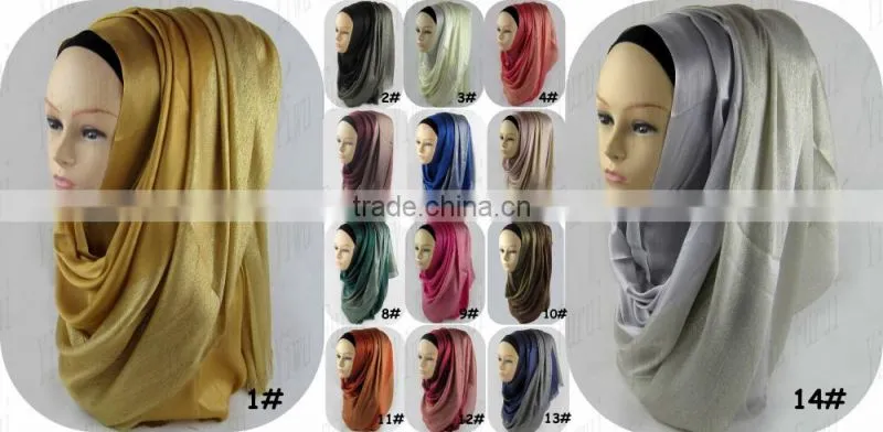 Wholesale fashion shimmer lurex viscose shawl hijab dubai muslim hijab scarf