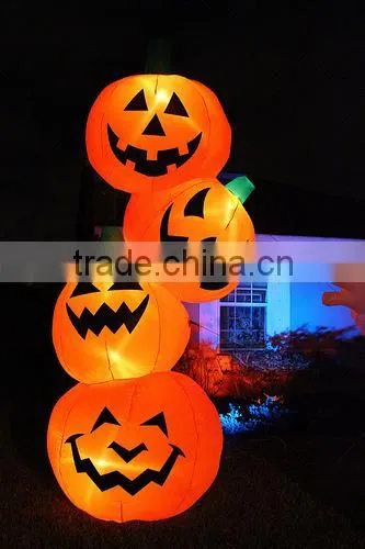 Halloween Decoration pumpkin, scary cartoon inflatable pumpkin with Led