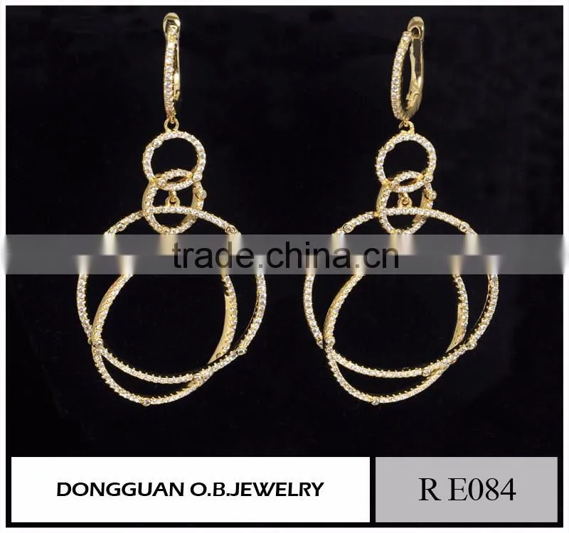 Small quantity order zircon earring fashion fancy stud earring