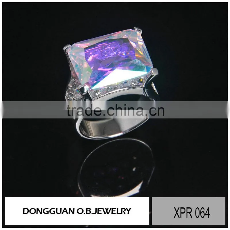 Fashionable 925 sterling silver ring jewelry, big size zircon jewelry