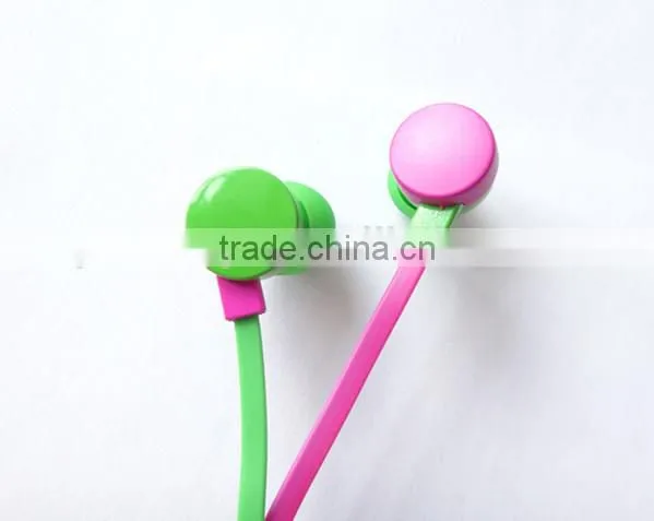 Colourful flat cable earphone in consumer electronics