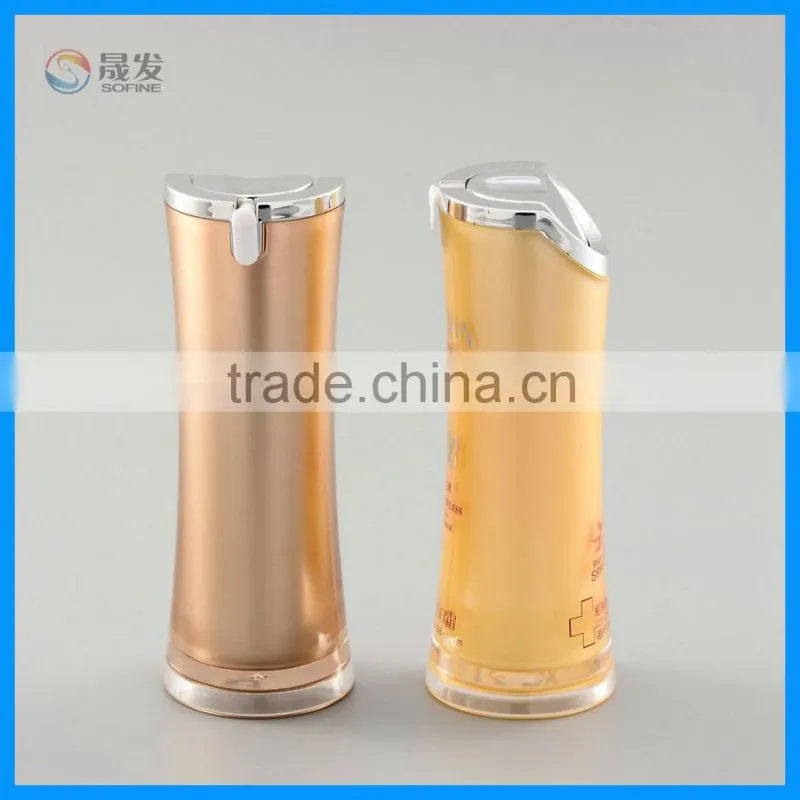 Double wall cosmetic acrylic lotion pump bottle