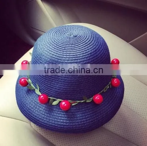 2016 professional ladies flower sunshine beach hat summer wear fashion ladies handmade hat straw