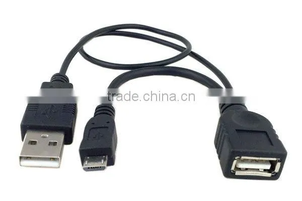 USB to Mini USB and Micro USB Splitter cable Y cable